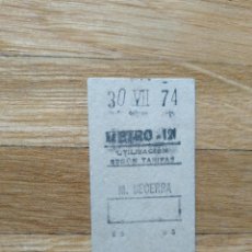 Coleccionismo Billetes de transporte: BILLETE METRO DE MADRID. CAPICUA. ESTACION DE MANUEL BECERRA 30 DE JULIO DE 1974. VER FOTOS. Lote 263054545