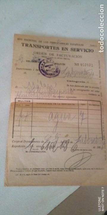 Collectionnisme Billets de transport: Red Nacional de ferrocarriles espa&ntilde;oles transportes en servicio 1956 M&aacute;laga