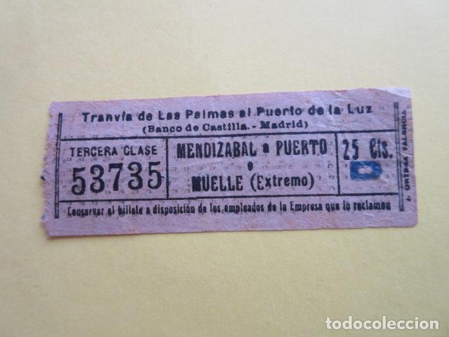 Collectables Transport Tickets: MUY ANTIGUO CAPICUA 53735 TRANVIA DE LAS PALMAS AL PUERTO DE LA LUZ BANCO CASTILLA MADRID CANARIAS