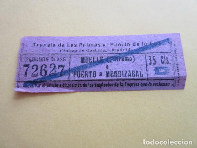 Collectables Transport Tickets: MUY ANTIGUO CAPICUA 72627 TRANVIA DE LAS PALMAS AL PUERTO DE LA LUZ BANCO CASTILLA MADRID CANARIAS