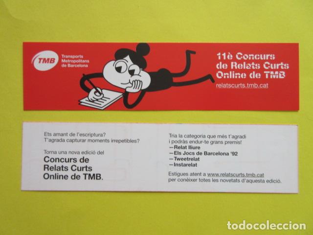 Coleccionismo Billetes de transporte: MARCAPAGINAS PUNTO LIBRO TMB SANT JORDI - COLECCION TRANSPORTE