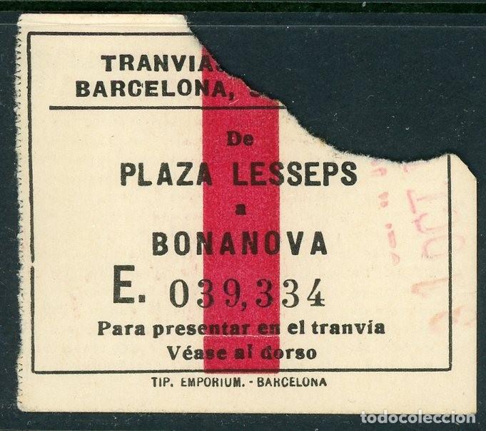 Collectionnisme Billets de transport: F20/9 - BILLETE DE TRANVIAS DE BARCELONA