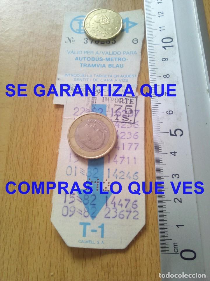 Collectionnisme Billets de transport: T1 TRAMVIA BLAU AUTOBUS METRO BARCELONA 175 PESETAS C91