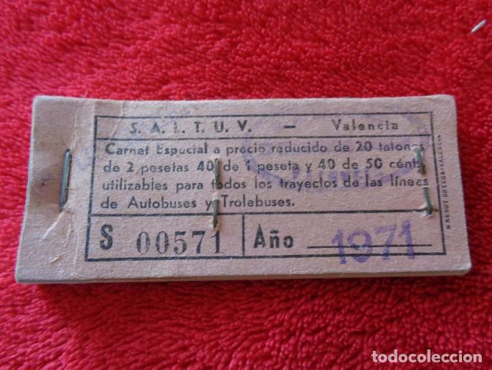 Collectionnisme Billets de transport: CARNET ESPECIAL DE 20 TALONES A PRECIO REDUCIDO DEL AUTOBUS SALTUV EN VALENCIA 1971 - RARO