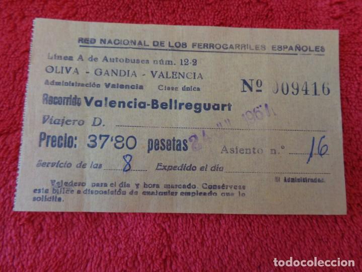 Collectionnisme Billets de transport: ANTIGO BILLETE TREN VALENCIA - BELLREGUARD (VALENCIA) 1967
