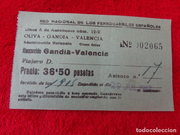 Collectionnisme Billets de transport: ANTIGO BILLETE TREN GANDIA - VALENCIA 1967