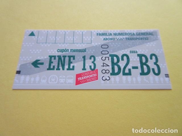 Collectionnisme Billets de transport: BILLETE CUPON ABONO BONO TRASNPORTES MADRID EMT METRO