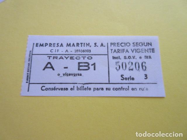 Collectables Transport Tickets: BILLETE EMPRESA MARTIN MADRID - DIFERENTES - VER TRAYECTOS EN FOTOS
