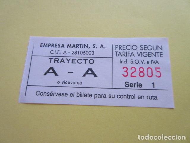Collectables Transport Tickets: BILLETE EMPRESA MARTIN MADRID - DIFERENTES - VER TRAYECTOS EN FOTOS