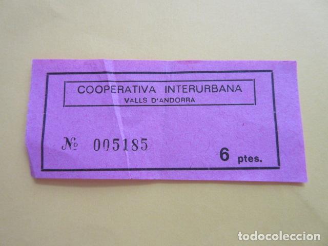Colecionismos Bilhetes de Transporte: BILLETE ANDORRA AUTOBUS COOPERATIVA INTERURBANA VALLS D'ANDORRA