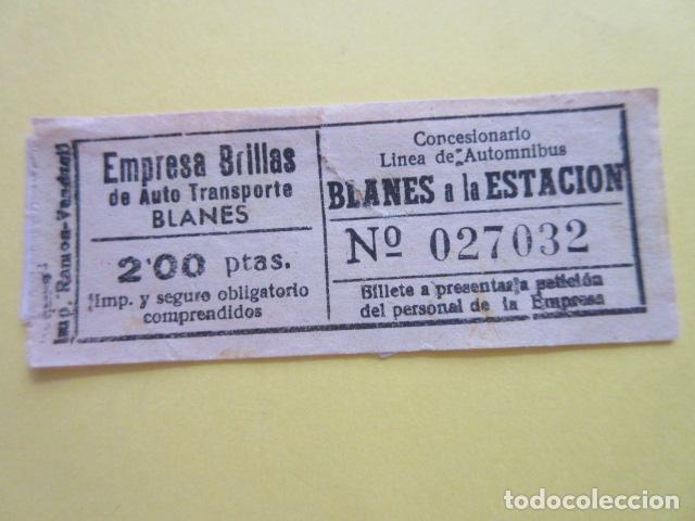 Collectables Transport Tickets: BILLETE BLANES EMPRESA BRILLAS