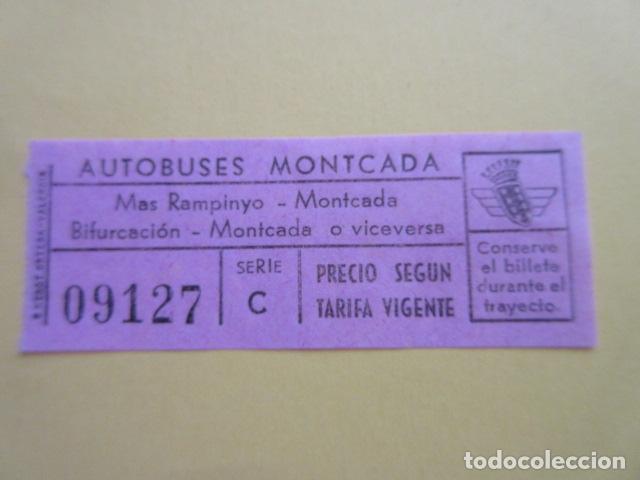 Collectables Transport Tickets: 1 BILLETE AUTOBUSES DE MONTCADA ROSA