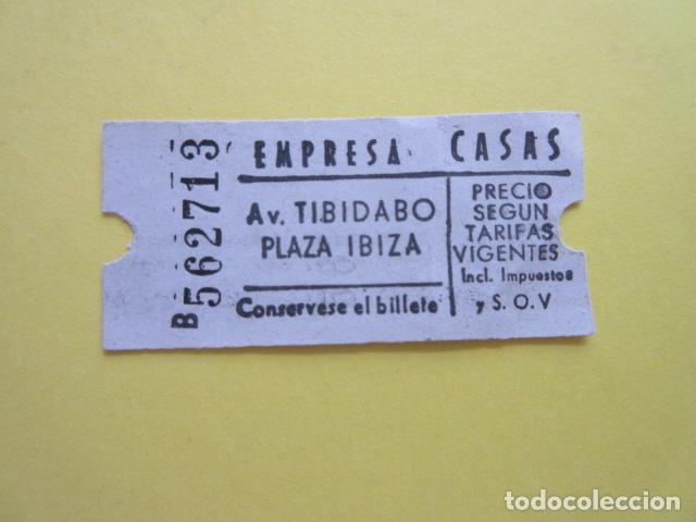 Collectables Transport Tickets: BILLETE AUTOBUS CASAS TIBIDABO