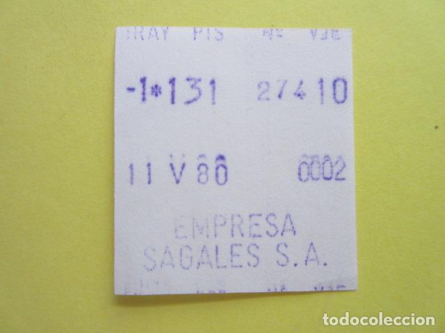 Collectables Transport Tickets: BILLETE AUTOBUS SAGALES
