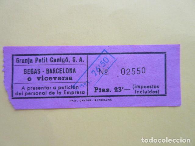 Collectables Transport Tickets: BILLETE AUTOBUS GRANJA PETIT CANIGO BEGAS