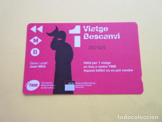 Colecionismos Bilhetes de Transporte: TARJETA 1 VIAJE BESCANVI