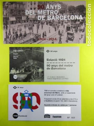 Colecionismos Bilhetes de Transporte: 90 A&Ntilde;OS METRO BARCELO LOTE 2 TARJETAS CONMEMORATIVA + ENTRADA CONCIERTO LOVE OF LESBIAN