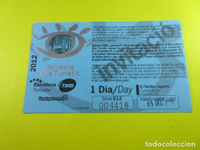 Collectables Transport Tickets: BILLETE AUTOBUS TURISTICO DE BARCELONA - 1 DIA 2012 INVITACION