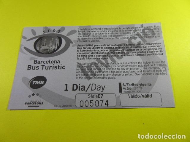 Collectables Transport Tickets: BILLETE AUTOBUS TURISTICO DE BARCELONA - 1 DIA 2007 INVITACION