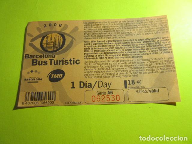 Colecionismos Bilhetes de Transporte: BILLETE AUTOBUS TURISTICO DE BARCELONA - 1 DIA 2006