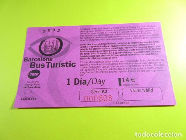 Collectables Transport Tickets: BILLETE AUTOBUS TURISTICO DE BARCELONA - 1 DIA 2002