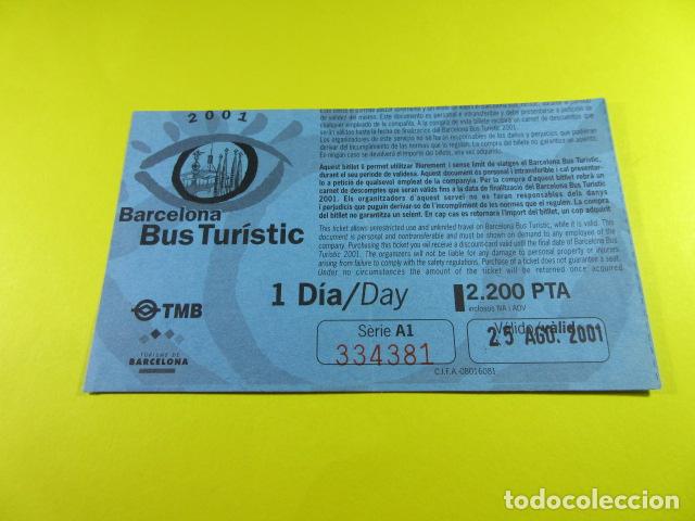 Colecionismos Bilhetes de Transporte: BILLETE AUTOBUS TURISTICO DE BARCELONA - 1 DIA 2001