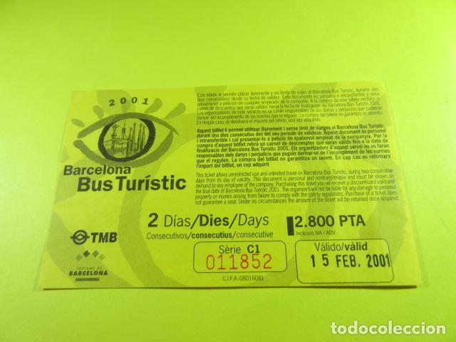 Collectables Transport Tickets: BILLETE AUTOBUS TURISTICO DE BARCELONA - 2 DIA 2001
