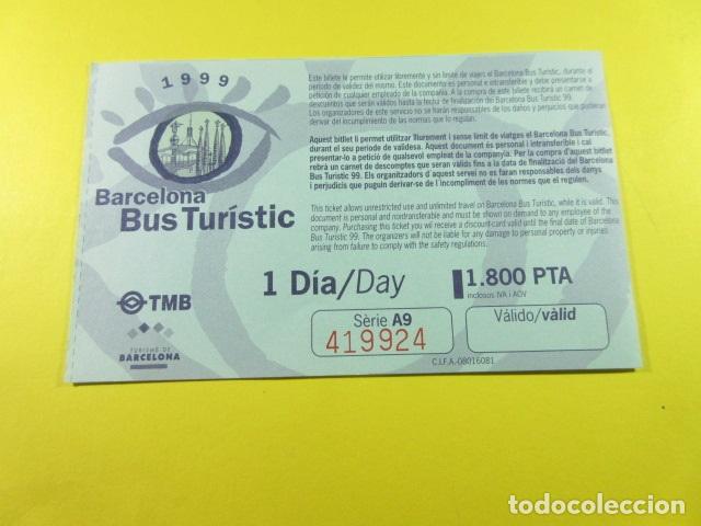 Colecionismos Bilhetes de Transporte: BILLETE AUTOBUS TURISTICO DE BARCELONA - 1 DIA 1999