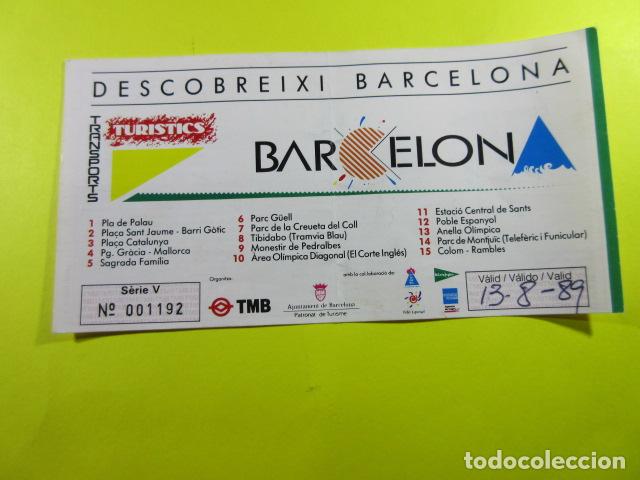 Collectables Transport Tickets: BILLETE AUTOBUS TURISTICO DE BARCELONA - 1 DIA 1989 INVITACION