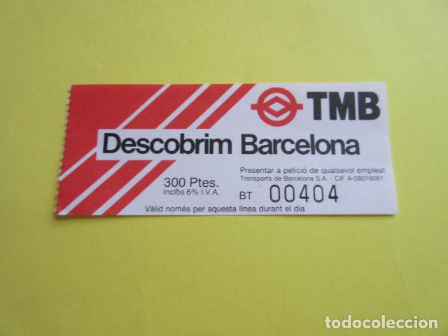 Collectables Transport Tickets: BILLETE AUTOBUS TURISTICO DE BARCELONA - 1 DIA 1987 ----- EL PRIMERO