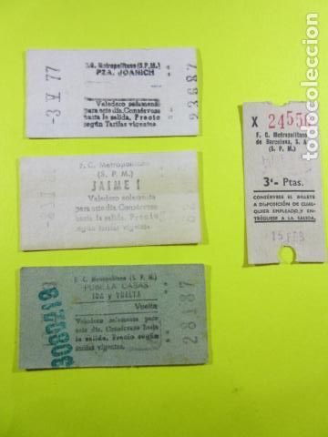 Colecionismos Bilhetes de Transporte: LOTE 4 ANTIGUOS BILLETES DIFERENTES METRO DE BARCELONA