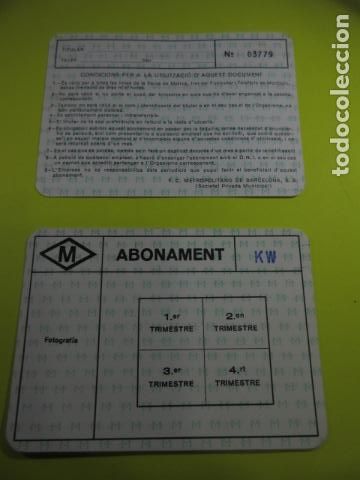 Colecionismos Bilhetes de Transporte: CARNET LIBRE CIRCULACION METRO BARCELONA ANUAL POR TRIMETRES LOGO VERDE