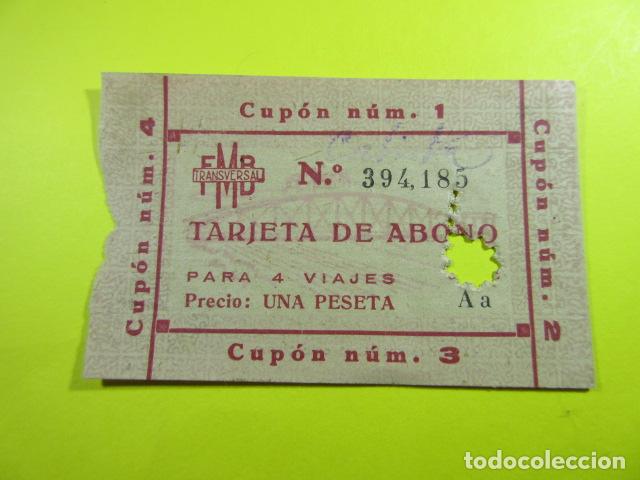 Colecionismos Bilhetes de Transporte: TARJETA ABONO 4 VIAJES METRO DE BARCELONA UNA PESETA