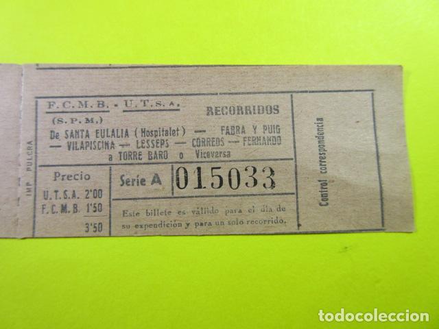Collectables Transport Tickets: ANTIGUO BILLETE METRO TRANSVERSAL BARCELONA COMBINADO CON UTSA AUTOBUSES EXTRADIO