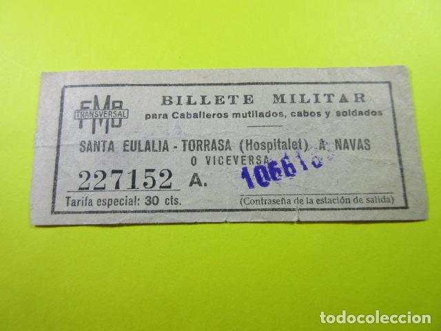 Collectables Transport Tickets: ANTIGUO BILLETE METRO BARCELONA GRAN METROPOLITANO MILITAR 30 CENTIMOS