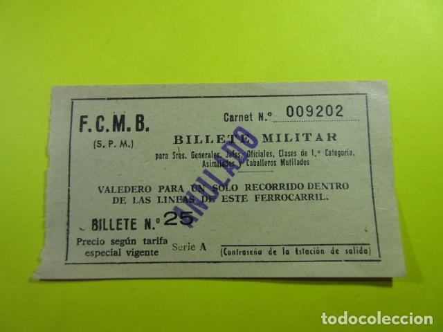 Collectables Transport Tickets: ANTIGUO BILLETE METRO BARCELONA MILITAR SEGUN TARIFA