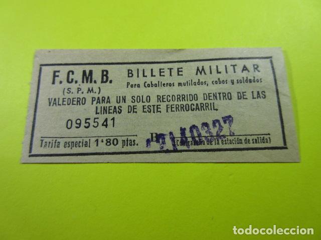 Collectables Transport Tickets: ANTIGUO BILLETE METRO BARCELONA MILITAR 1.80 PESETAS
