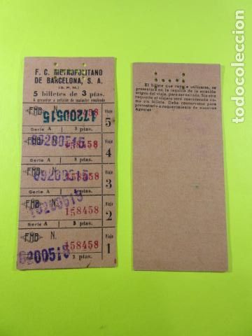 Colecionismos Bilhetes de Transporte: TARJETA METRO BARCELONA FERROCARRIL METROPOLITANO 5 VIAJES 3 PESETAS