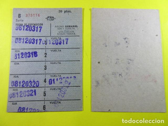 Colecionismos Bilhetes de Transporte: TARJETA METRO BARCELONA FERROCARRIL METROPOLITANO 6 VIAJES IDA Y VUELTA 30 PESETAS