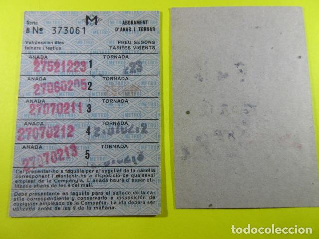 Sammeln von Fahrkarten: TARJETA METRO BARCELONA FERROCARRIL METROPOLITANO 5 VIAJES IDA Y VUELTA SEGUN TARIFA