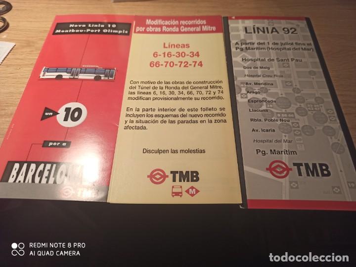 Coleccionismo billetes de transporte: TMB. Tripticos - Foto 1