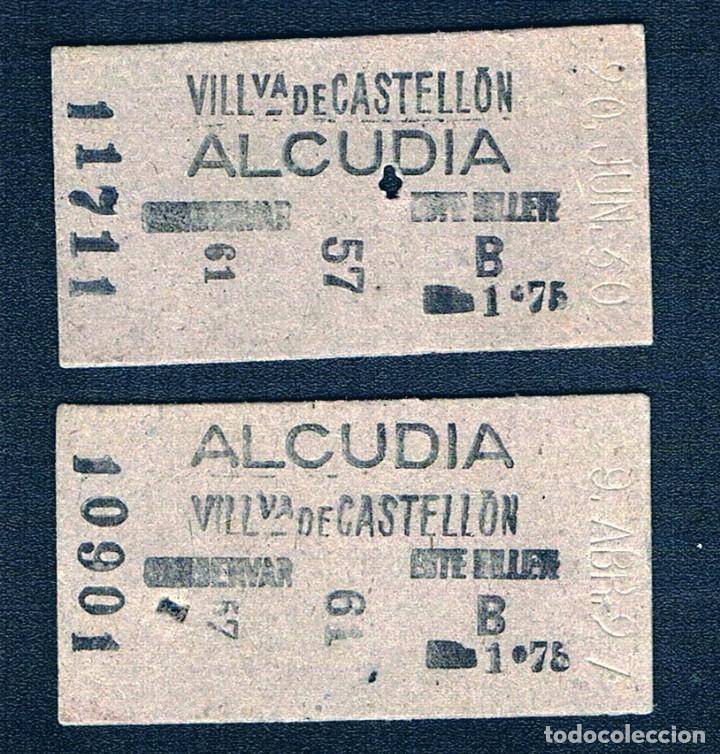Collectionnisme Billets de transport: DOS BILLETES CAPICUA CARTON DURO. PROVINCIA VALENCIA. ABRIL 1927 Y JUNIO 1930