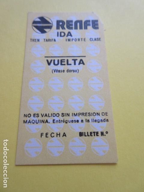 Colecionismos Bilhetes de Transporte: BILLETE HUGIN RENFE SIN USAR - TODOS DIFERENTES VER FOTOS O JUNTOS ESCRIBIENDO HUGIN-LBE-0001