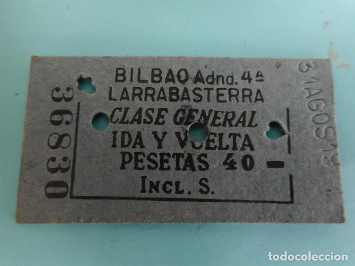 Coleccionismo Billetes de transporte: ANTIGUO BILLETE FERROCARRIL.BILBAO-LARRABASTERRA 1977?