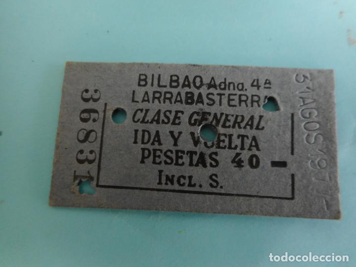 Coleccionismo Billetes de transporte: ANTIGUO BILLETE FERROCARRIL.BILBAO-LARRABASTERRA 1977