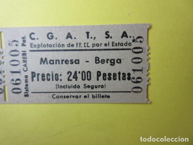 Coleccionismo Billetes de transporte: REF-CS-001 - BILLETE EMPRESA C.G.A.T.S.A. CGATSA - MANRESA BERGA CAREBI EXPLOTADA ESTADO