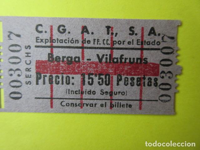 Coleccionismo Billetes de transporte: REF-CS-001 - BILLETE EMPRESA C.G.A.T.S.A. CGATSA - BERGA VILAFRUNS SERCHS EXPLOTADA ESTADO