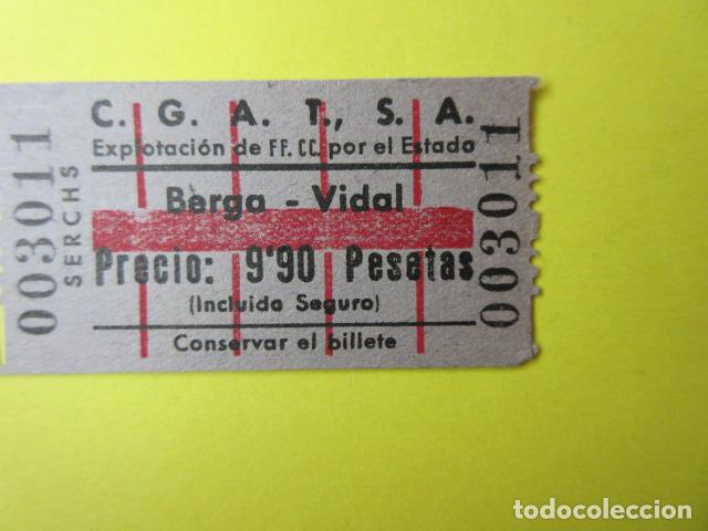 Colecionismos Bilhetes de Transporte: REF-CS-001 - BILLETE EMPRESA C.G.A.T.S.A. CGATSA - BERGA VIDAL GUARDIOLA EXPLOTADA ESTADO
