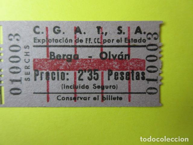 Sammeln von Fahrkarten: REF-CS-001 - BILLETE EMPRESA C.G.A.T.S.A. CGATSA - BERGA OLVAN SERCHS EXPLOTADA ESTADO