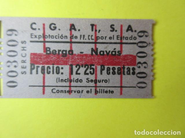 Collectables Transport Tickets: REF-CS-001 - BILLETE EMPRESA C.G.A.T.S.A. CGATSA - BERGA NAVAS SERCHS EXPLOTADA ESTADO